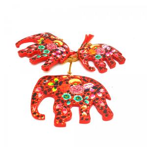 Adorno Colgante de Elefante Hecho a Mano con Cuentas Coloridas y Detalles de Cristal, Decoración de Lujo, Tamaño Mediano - Product Image 3