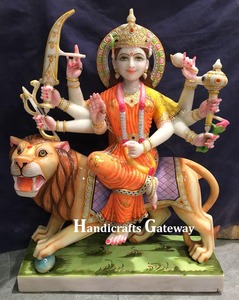 Exclusive White Marble Durga Statue - Product Image 3