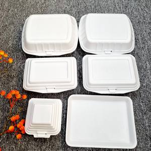 Conteneur alimentaire jetable en mousse PS de haute qualité avec couvercle, boîte à lunch à emporter, plateau de rangement pour aliments - Product Image 3