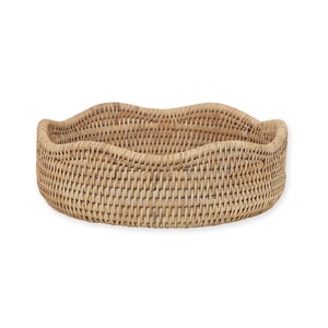 Panier de rangement rond en rotin naturel écologique Artex Green Earth, fait main, à bords festonnés, multifonctionnel, moderne, fabriqué au Vietnam - Product Image 2