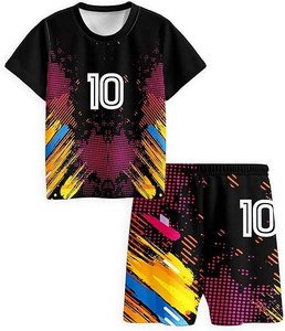 Kids Sports Uniform Kit Autumn Cotton Breathable Team Jersey <b>Shirts</b> and Shorts Set - Product Image 1