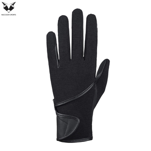 Guantes de equitación de verano de cuero genuino transpirables, de dedo completo, antideslizantes, ligeros, talla L, color negro sólido, personalizables para - Product Image 4