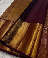 Sari de Seda Multicolor de Alta Calidad, Envío Inmediato, Vestido Tradicional Indio Estilo Banarasi con Borde Drapeado y Patrón, para Fiestas y Ceremonias