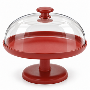 Plateau à chocolat décoratif doré avec bouton sculpté et dôme transparent pour hôtels, mariages et événements – Tailles et couleurs personnalisées disponibles - Product Image 5