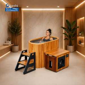 Bain de glace ovale en cèdre rouge Nordic Wellness Studio avec refroidisseur intelligent WiFi 1HP en acier inoxydable 316SS, certifié CE, DDP <span class=keywords><strong>Allemagne</strong></span>, pour centre de <span class=keywords><strong>spa</strong></span> commercial - Product Image 1