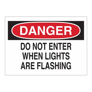 Panneau de signalisation de danger Brady avec lumières clignotantes, 10x14 pouces, PVC, avertissement d'accès industriel et de sécurité - Product Image 3