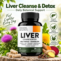 Complément hépatique au Chardon-Marie, Pissenlit, Curcuma, Gingembre, Berbérine – Mélange Herbal – 70 Capsules Végétariennes – Vente en Gros, Marque Privée, OEM, ODM