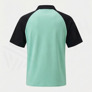 Polo en polyester à demi-zip pour garçon, coupe oversize, col rabattu, manches courtes, respirant, hauts compressés, couleur personnalisable - Product Image 2