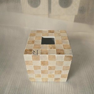 Boîte à mouchoirs personnalisée avec logo, en nacre, carrée, avec incrustation de coquillage, distributeur de serviettes en papier, pour hôtel de luxe, maison, vente en gros - Product Image 3