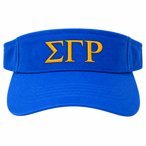 Gorra Visera Azul Rey con Letras Griegas Bordadas en Amarillo, Visera Curva, Correa Ajustable, Parte Superior Abierta, Gorra Deportiva Casual para Exteriores - Product Image 3