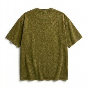 Camiseta Vintage de Algodón Grueso con Lavado Ácido, Corte Holgado, Estilo Urbano, Informal y a la Moda - Product Image 5