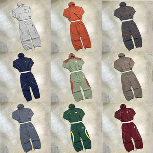 Veste coupe-vent avec logo personnalisé Pantalon de survêtement de haute qualité Veste coupe-vent et pantalon de survêtement Survêtement en nylon avec fermeture éclair - Product Image 4