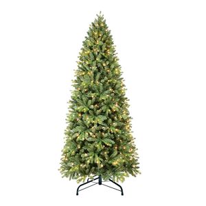 Árbol de Navidad Artificial Preiluminado de 2.1 m con 400 Luces, Fácil Montaje, Diseño de Bisagras, Ramas Mixtas de PE y PVC - Product Image 1