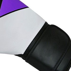 Gants d'entraînement de boxe unisexes en PU, noirs, blancs, violets, respirants, à doigts entiers, imperméables, antidérapants, avec fermeture réglable au poignet - Product Image 5