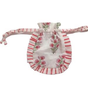 Sac à cordon de serrage Sacs à bijoux personnalisés Pochette imprimée en coton avec tissu à main Impression gratuite Accepter - Product Image 5