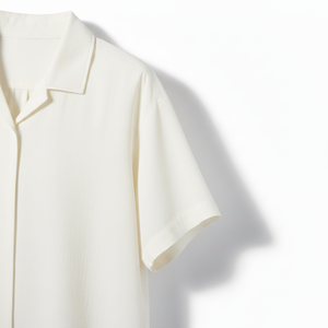 Chemises d'été élégantes pour femmes, 100% coton, écologiques, jersey uni lavé, col en U, 180g, respirantes, séchage rapide, décontractées, boutonnées - Product Image 2