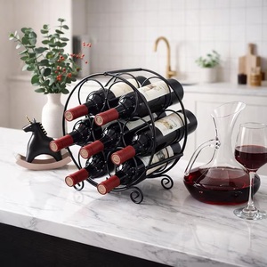 Estante para Botellas de Vino Select Barrel Cage con Diseño Circular en Espiral, Acabado en Metal Negro, Soporte de Exhibición Independiente para Almacenamiento de Múltiples Botellas - Product Image 4