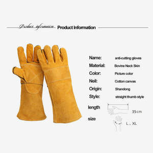 Gants de soudage thermiques en cuir de vachette de qualité supérieure, résistants à la chaleur, ignifuges, pour soudage TIG MIG, sécurité au travail, OEM, hiver - Product Image 3