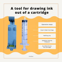 Kit de recharge d'encre avec outil d'aspiration après remplissage pour cartouche d'encre TIJ pour HP 45 51645 Sojet 22S 51S Anser S2 JS10 – Encre de remplacement