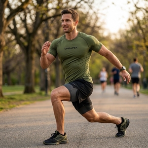 Men <b>Compression</b> T <b>Shirt</b> Olive Green Short Sleeve Athletic <b>Gym</b> Training Sportswear Custom Logo Fitness Running Workout <b>Shirt</b> - Product Image 3