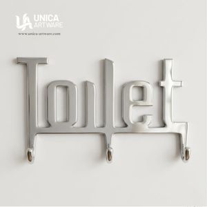 Wholesale Supply Toilet Wall <b>Hook</b> Rack Modern Aluminium Bathroom Key & <b>Towel</b> Holder Bold Letter Wall Mounted <b>Hooks</b> For Sale - Product Image 1
