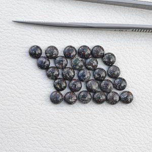 Opale hondurienne naturelle 4mm Cabochon rond fait à la main en vrac pierre précieuse AAA qualité noir opale Flatback Cabochon véritable pierre bijoux - Product Image 3