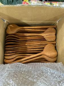 Cucharas de madera con logotipo personalizado, utensilios de cocina ecológicos tallados a mano, hechos de madera natural por 99 GOLD DATA - Product Image 6