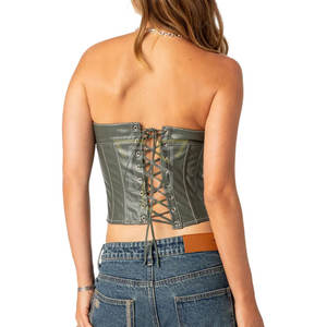 High Quality Durable <b>Leather</b> <b>Top</b> for <b>Women</b> Customized Logo OEM Service Street Wear Casual Hot Sale for Adults in Winter - Product Image 2