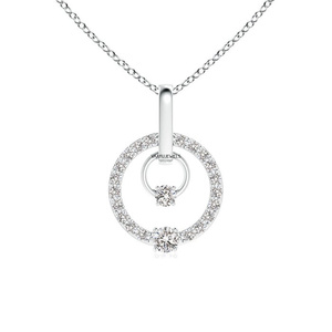 Pendentif en diamant pour femme Vaayu Jewels, coupe ronde brillante, solitaire de luxe, bijoux de fiançailles, or 10K 14K 18K, argent 925 935 - Product Image 3