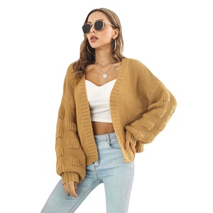 Cardigan en tricot oversize pour femme, chaud, doux et texturé, ouvert sur le devant, décontracté, mode hiver, coupe ample, vêtement d'extérieur - Product Image 1