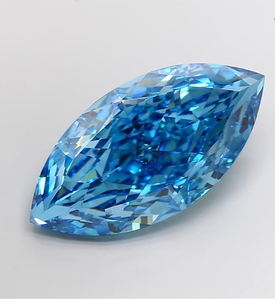 Diamante Cultivado en Laboratorio con Certificación IGI, Corte Marquise Modificado de 27.30 CT, Color Azul Intenso, Claridad SI1, CVD ROYAL GEMS para Joyería - Product Image 1
