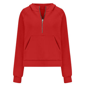 Sweat-shirt en molleton pour femme avec fermeture éclair, capuche imprimée, 100% coton, écologique et respirant, tenue d'automne - Product Image 1