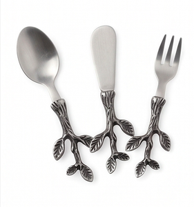 Silver Plated Cheese Set In Stainless Steel With Stylish <b>Branch</b> Handle Perfect For Elegant Dining Restaurants And Tableware Use - Product Image 1