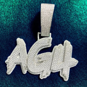 Pendentif plaque nominative de luxe 1031 LOUI, chaîne hip-hop sertie de diamants Moissanite, bijoux - Product Image 4