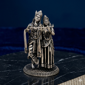 Ídolo Sagrado de Latón de Radha Krishna, Estatua Decorativa del Dios Hindú para el Hogar, Templo, Sala de Pooja, Regalo y Decoración Espiritual - Product Image 1