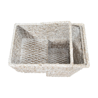 Panier de rangement d'escalier en jacinthe d'eau tressée écologique avec poignées, fabriqué au Vietnam, vente en gros
