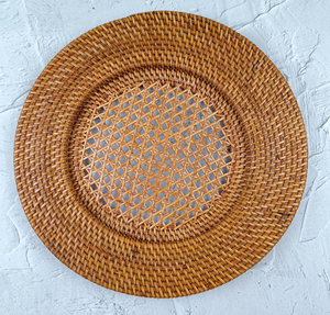 Assiette de présentation en rotin tressé naturel, tapis de table en osier fait main, durable, écologique, décoration de table ronde, assiettes en rotin - Product Image 6