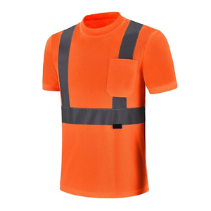 Factory direct supply <b>Work</b> T-Shirts Wear unisex hi vis heat transfer reflective stripe safety t shirts with chest pocket - Product Image 1