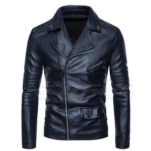 Chaqueta de Cuero para Hombre de Color Sólido, Moderna, Cómoda, Material Premium, Uso Diario - Product Image 2