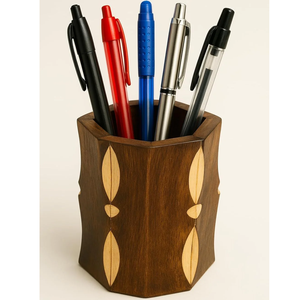 Wood Pen Holder Desk Pen Holder Desktop <b>Office</b> <b>Supplies</b> Storage Box Customized Logo Wood Pencil Holder - Product Image 5