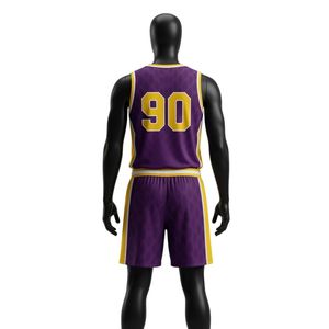 Ensemble uniforme de lacrosse pour hommes, violet et or, sublimation, polyester, léger, maillot et short de sport, vêtements d'entraînement - Product Image 2