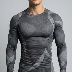 Men Compression Gym Shirt Custom OEM Full Sleeve Tight Sports Athletic Workout Fitness Training Performance Quick Dry Top - Product Image 6