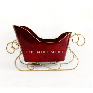 New Style Christmas <b>Tabletop</b> Metal Christmas Sleigh Metal Bottle <b>Storage</b> Holding Creative Sleigh Metal Blank Sublimation - Product Image 6