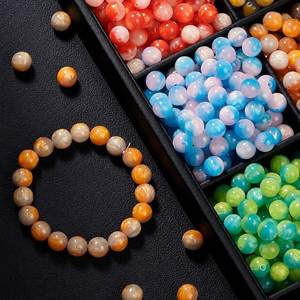 Cuentas Sueltas Redondas de Resina para Hacer Pulseras, Patrón de Espiral Multicolor, Suministros para Manualidades, Cuentas Espaciadoras Sueltas Multicolor - Product Image 1
