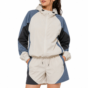 Ensemble survêtement coupe-vent en nylon pour femme, poids moyen, hiver, style streetwear, nouvelle collection - Product Image 2