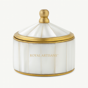 Boîte décorative en laiton et bambou Boîte de rangement pour bijoux en laiton incrusté de nacre Boîte de cirque - Product Image 3