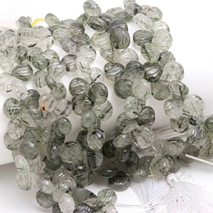 Perles de coquillage de rutile noir naturel 9MM 10MM, perles de pierres précieuses sculptées à la main, percées sur le côté, pour la fabrication de bijoux, prix de gros, approvisionnement en vrac - Product Image 6