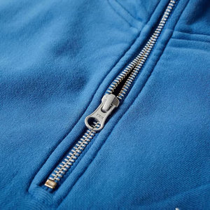 Sweat-shirt en polaire à col zippé pour homme, couleur unie, col roulé, coupe classique, vêtement décontracté pour l'automne, veste en polyester coupe-vent bleue - Product Image 5