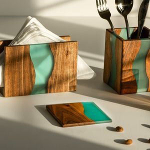 Porte-serviettes en bois durable et écologique, design personnalisable, style indien de luxe, emballé en carton pour la maison et la restauration - Product Image 4