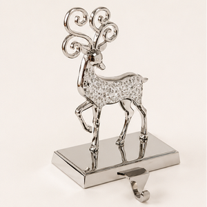 Luxury Reindeer Christmas <b>Stocking</b> Hanger Set Polished Metal 3D Stag <b>Stocking</b> Hooks For Mantle Heavy Duty Decorative Holiday - Product Image 3